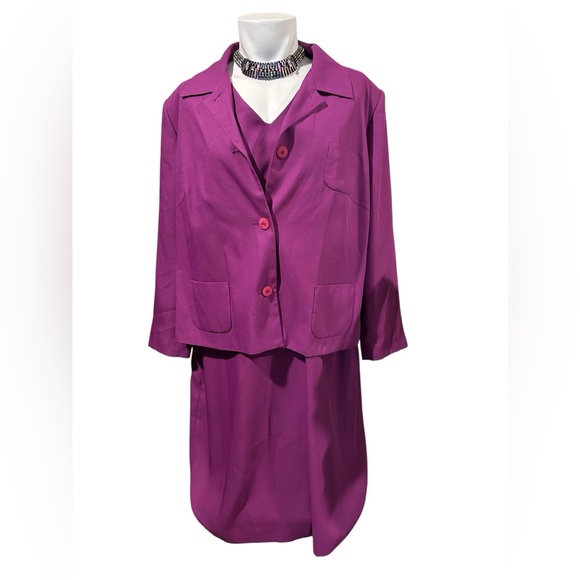 Harve Benard Jackets & Blazers - Vibrant Magenta Two-Piece Suit